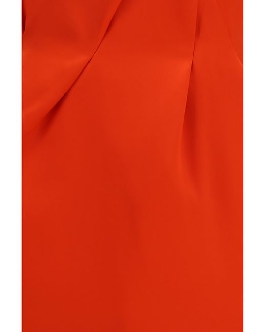 Magda Butrym Red Silk Mini Skirt With Ruffled Waist