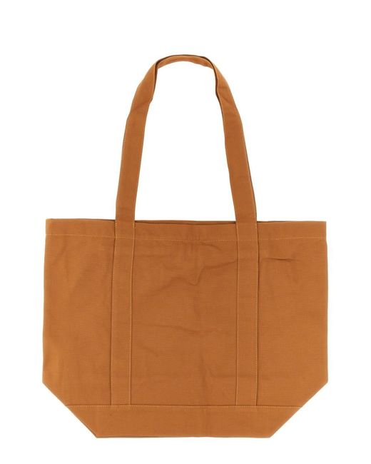 Raf Simons Brown Tote Bag With Logo Patch for men