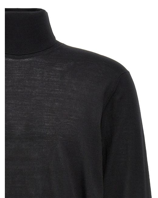 PT Torino Black Merino Turtleneck Sweater for men