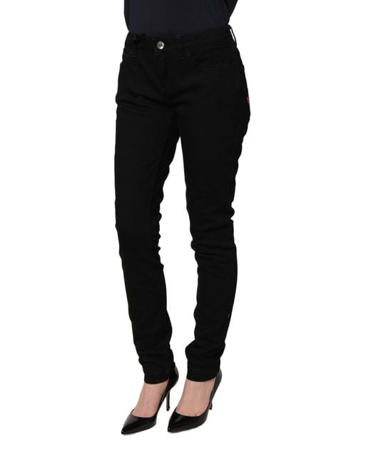 Dolce & Gabbana Red Queen Embroidery Pretty Denim Jeans Cotton Elastane Clothing