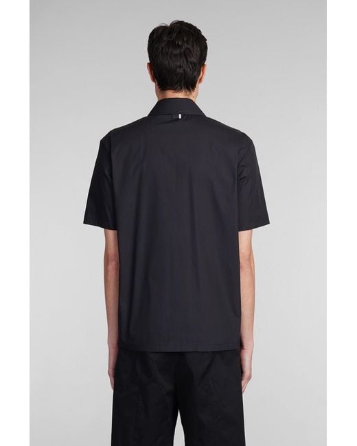 Low Brand Black Shirt Zip S143 Shirt for men