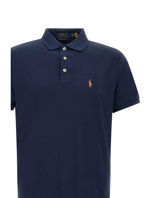Polo Ralph Lauren Blue "core Replen" Cotton Polo Shirt for men