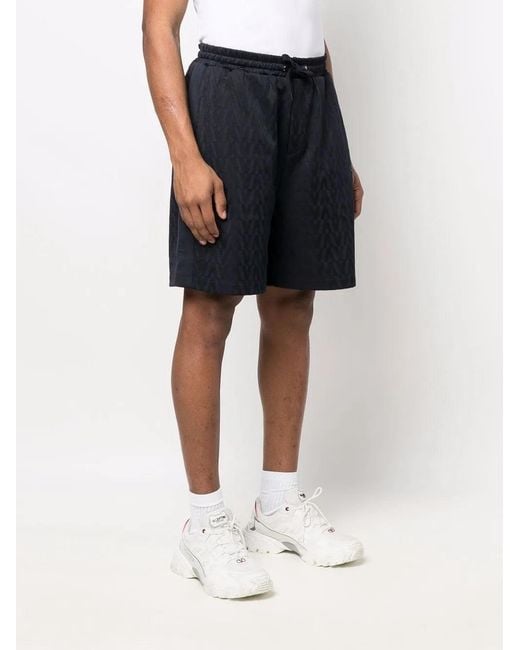 Valentino Black Monogram Jersey Track Shorts for men