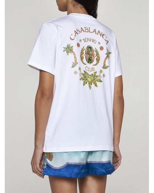 Casablancabrand White Joyaux Dafrique Tennis Club Cotton T-Shirt