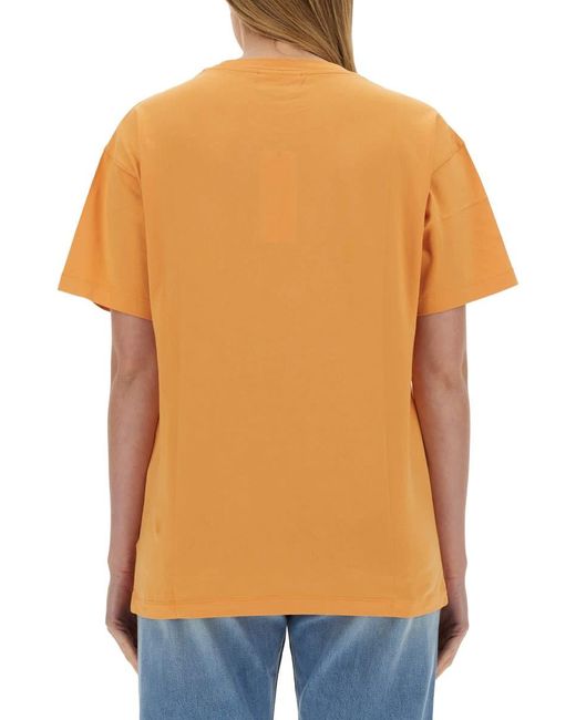 Maison Kitsuné Orange T-Shirt With Print