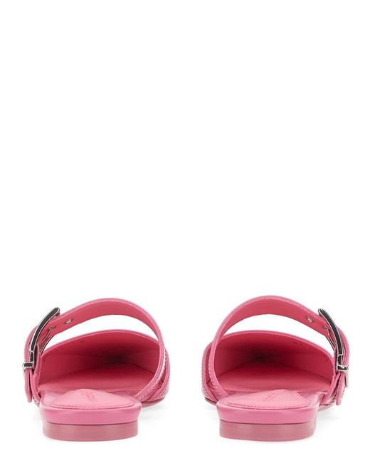 McQueen Pink Mule Punk Leather