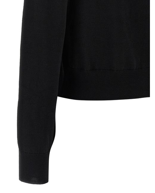Maison Kitsuné Black Boxy Lambswool Cardigan