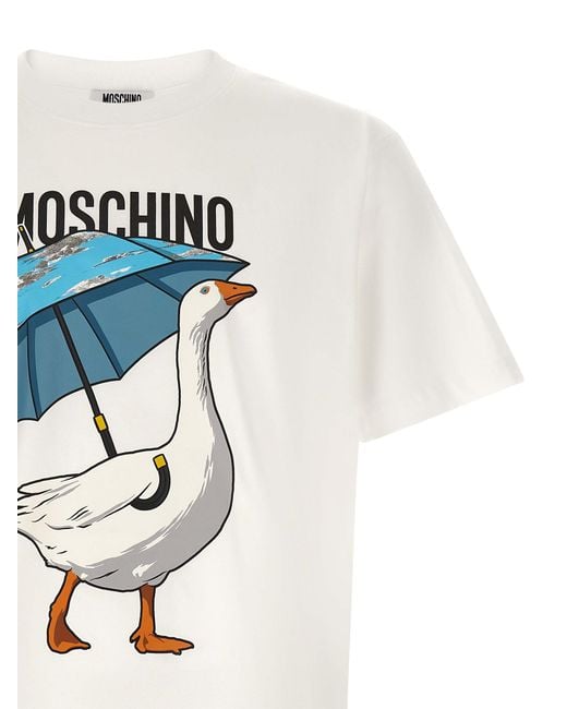 Moschino White Cotton T-Shirt for men