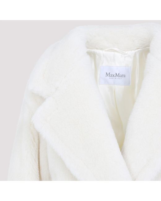 Max Mara White Oggeri Teddy Short Biker Jacket