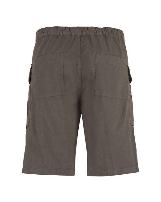 Aspesi Gray Cotton Cargo Bermuda Shorts for men