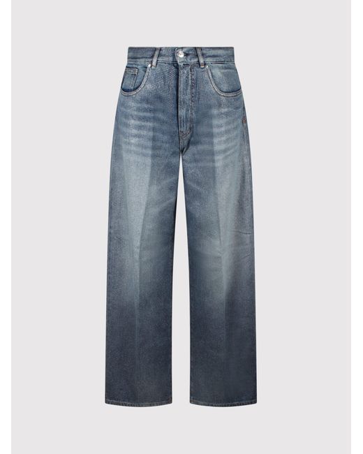 Nine:inthe:morning Blue Gea Overcarrot Glitter Jeans