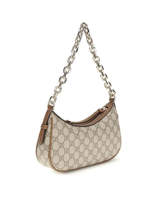 Gucci White Small Gg Emblem Shoulder Bag Fabric Handbags