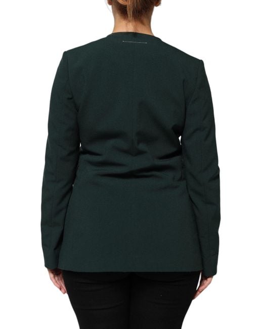 Maison Margiela Black Single Breasted One Button Coat Jacket Polyester Clothing