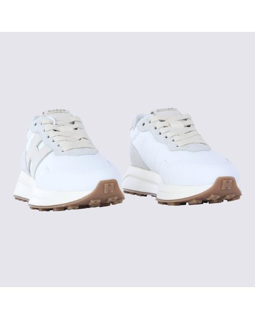 Hogan White Leather Sneakers