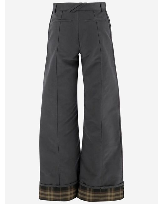 Burberry Blue Nylon And Cotton Pants