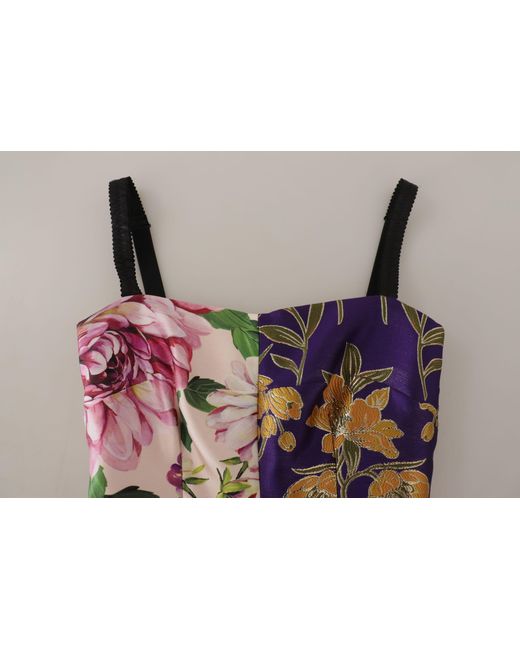 Dolce & Gabbana Black Patchwork Elegance Silk Blend Dress