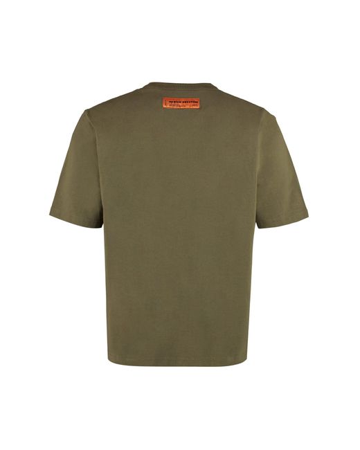 Heron Preston Green Cotton Crew-Neck T-Shirt for men