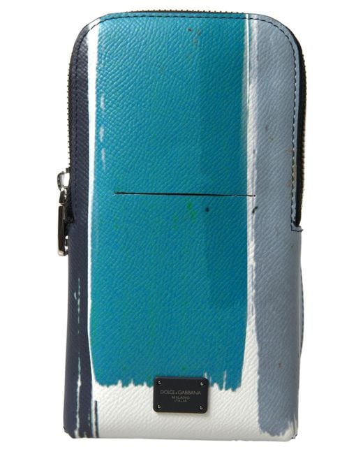 Dolce & Gabbana Blue Leather Purse Crossbody Sling Phone Bag And for men