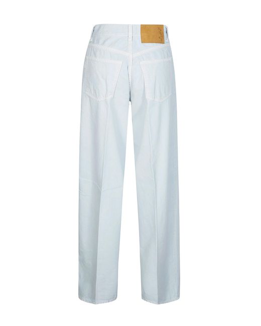 Haikure Gray Jeans With Belt Loops And Logo Patch On The Back