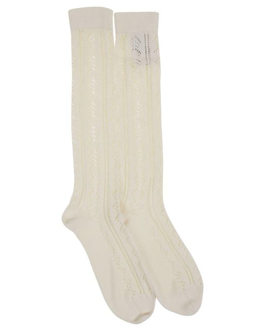 Valentino White Calze Socks Cotton for men