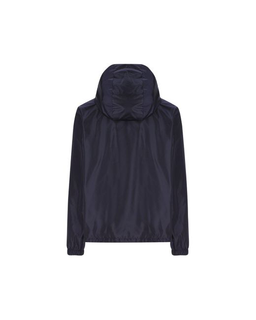 Fendi Logo Printed Zipped Hooded Bomber Jacket in Blue for Men | Lyst
