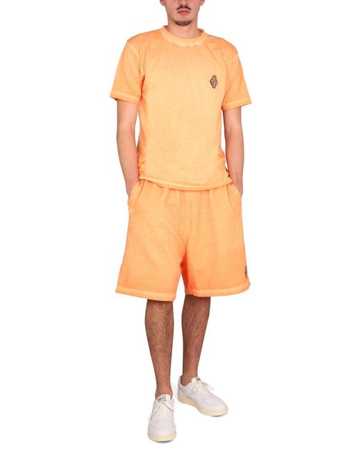 Marcelo Burlon Orange Sunset Cross Regular T-Shirt Cotton T-Shirts for men