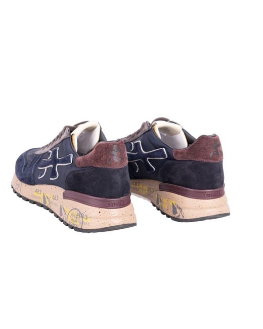 Premiata Blue Flat Shoes for men