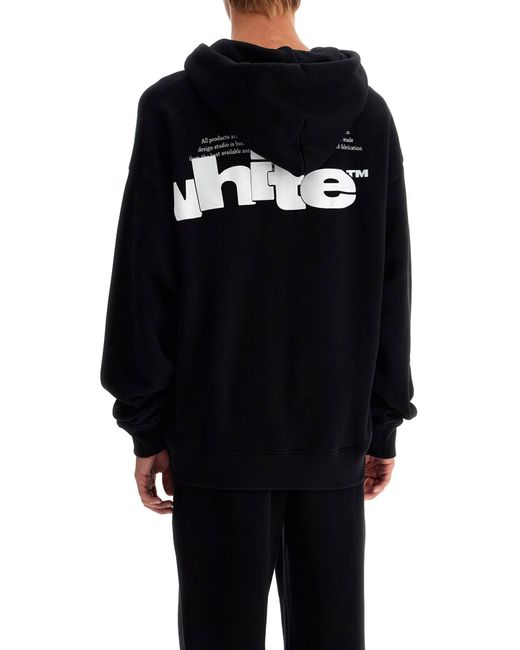 Off-White c/o Virgil Abloh Black Hooded Sweatshirt With Shared for men