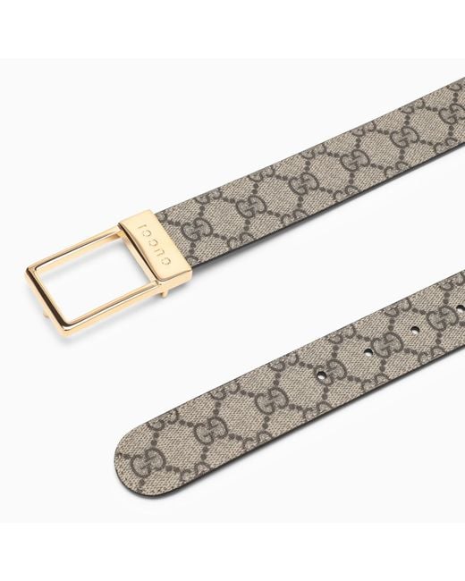 Gucci Gg Belt With Gold Buckle in White for Men