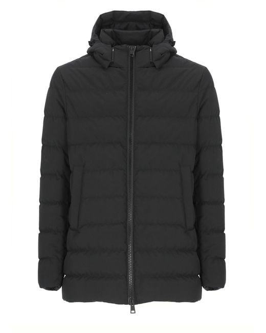 Herno Black Quilted Down Jacket for men