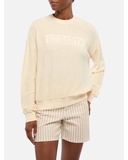Mc2 Saint Barth Natural Stardust Terry Cotton Sweatshirt