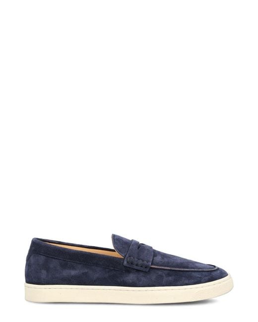 Brunello Cucinelli Blue Penny-slot Round-toe Loafers for men