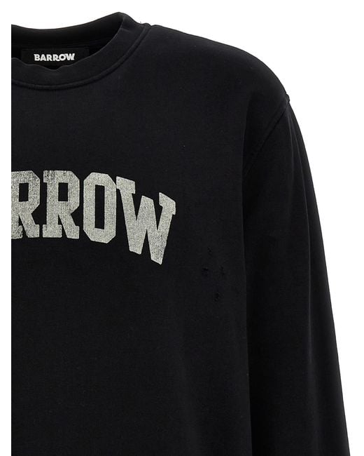 Barrow Black Logo Print Sweatshirt
