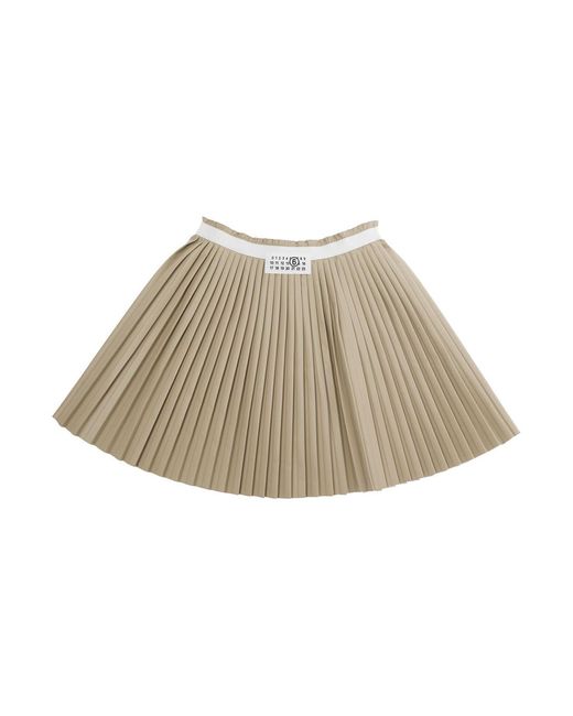 MM6 by Maison Margiela Natural Girls Pleated Skirt Viscose