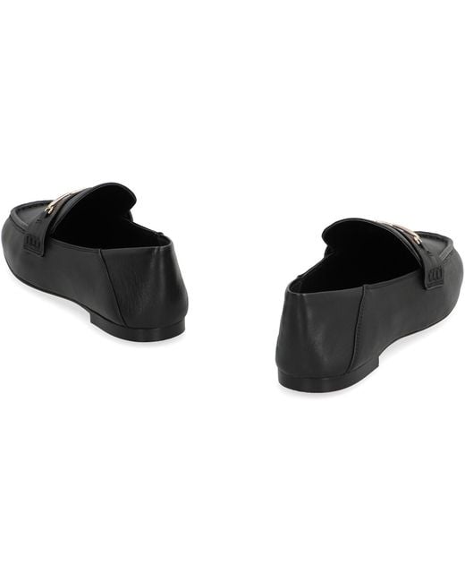 MICHAEL Michael Kors Black Lena Leather Loafers Goatskin