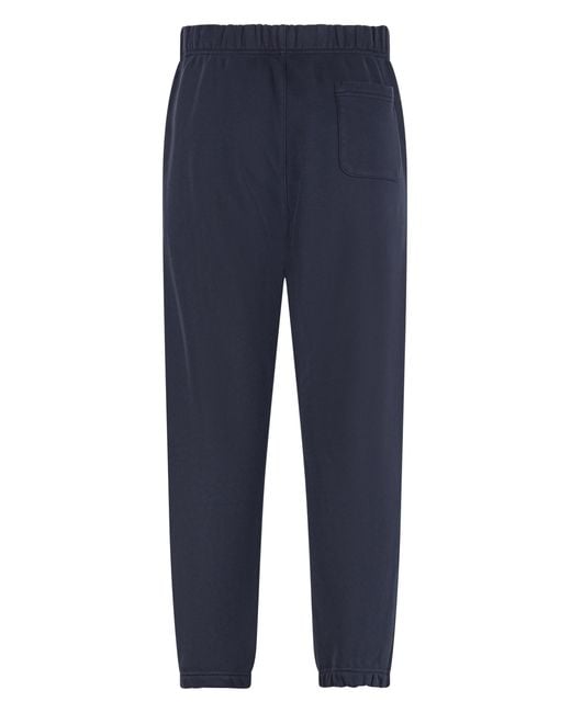 Autry Blue Cotton Track Pants With Elastic Ankle Cuffs for men