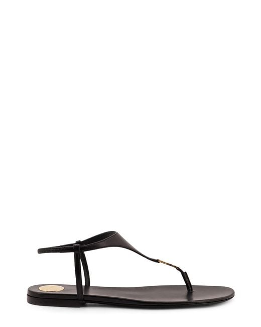 Saint Laurent Black Cassandra Sandals