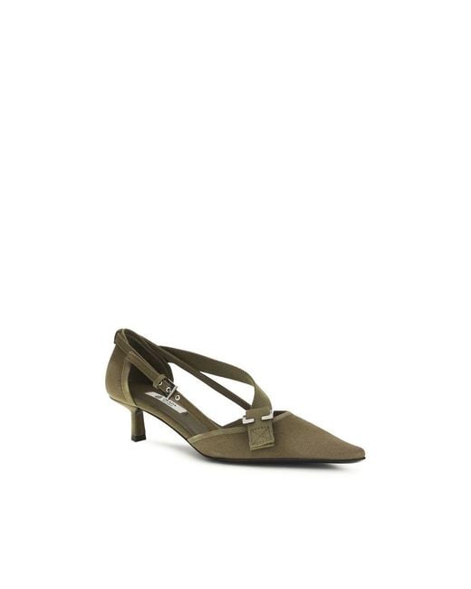 Prada Multicolor Cotton Mid Heel Pumps