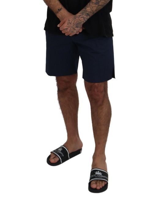 Dolce & Gabbana Blue Classic Shorts Cotton for men