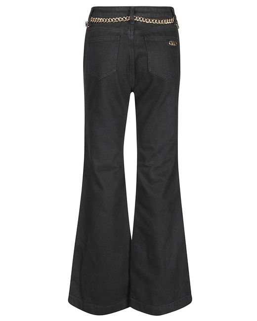 MICHAEL Michael Kors Black Flare Chain Belt Jeans