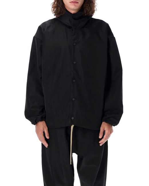 Fear Of God Black Textured Nylon Hooded Jacket for men