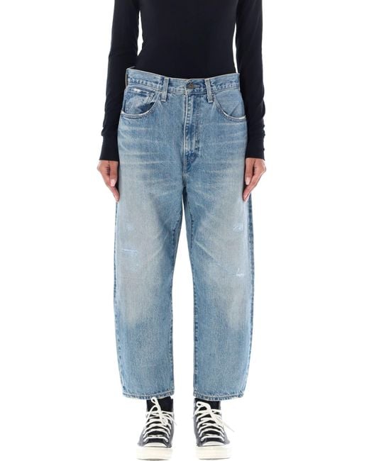 Levi's Denim Barrel Crop Jeans in Light Blue (Blue) Save 1 Lyst