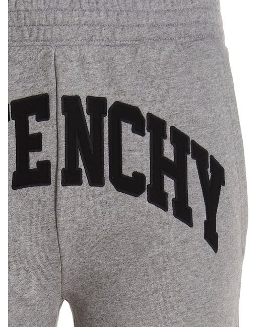 Givenchy Gray Logo Embroidery Joggers Pants for men