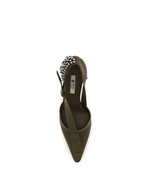 Prada Black Pumps Canvas Cotton