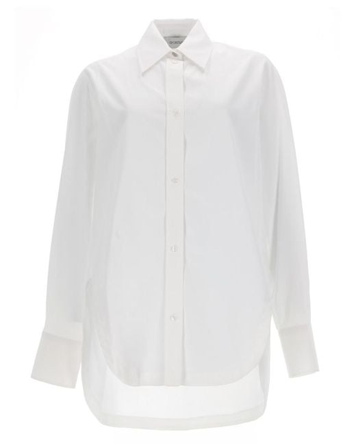 Sportmax White Poplin Kimono Shirt Cotton