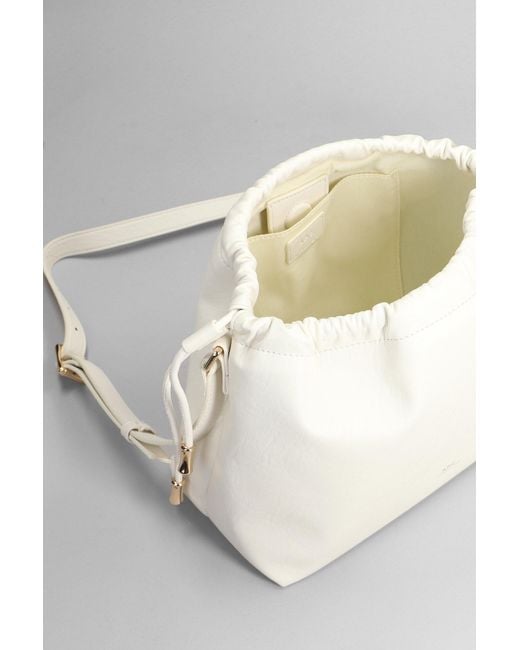 A.P.C. Natural Ninon Shoulder Bag In White Polyuretan
