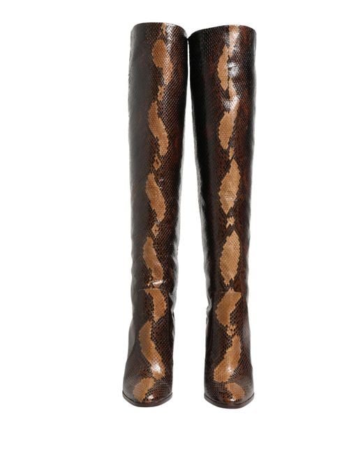Dolce & Gabbana Black Exotic Leather Knee High Boots Shoes Reticolato Python