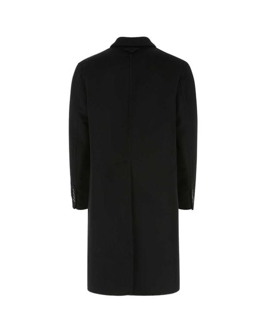 Prada Black Wool Blend Coat for men
