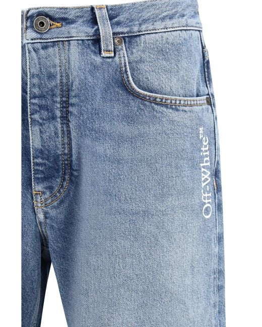 Off-White c/o Virgil Abloh Blue Half Arrow Slim Relaxed Jeans Cotton for men