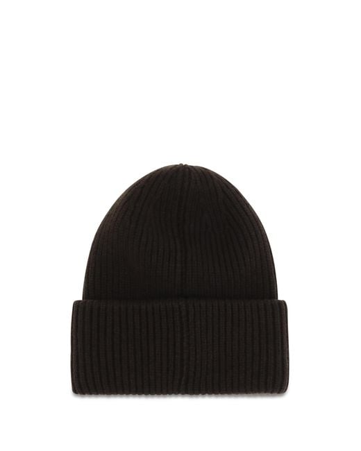 Moncler Black Wool And Cashmere-Blend Beanie Hats E Hairbands for men